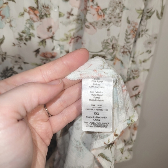 Frye Floral Easy Button Front Midi Dress XXL - Picture 8 of 13